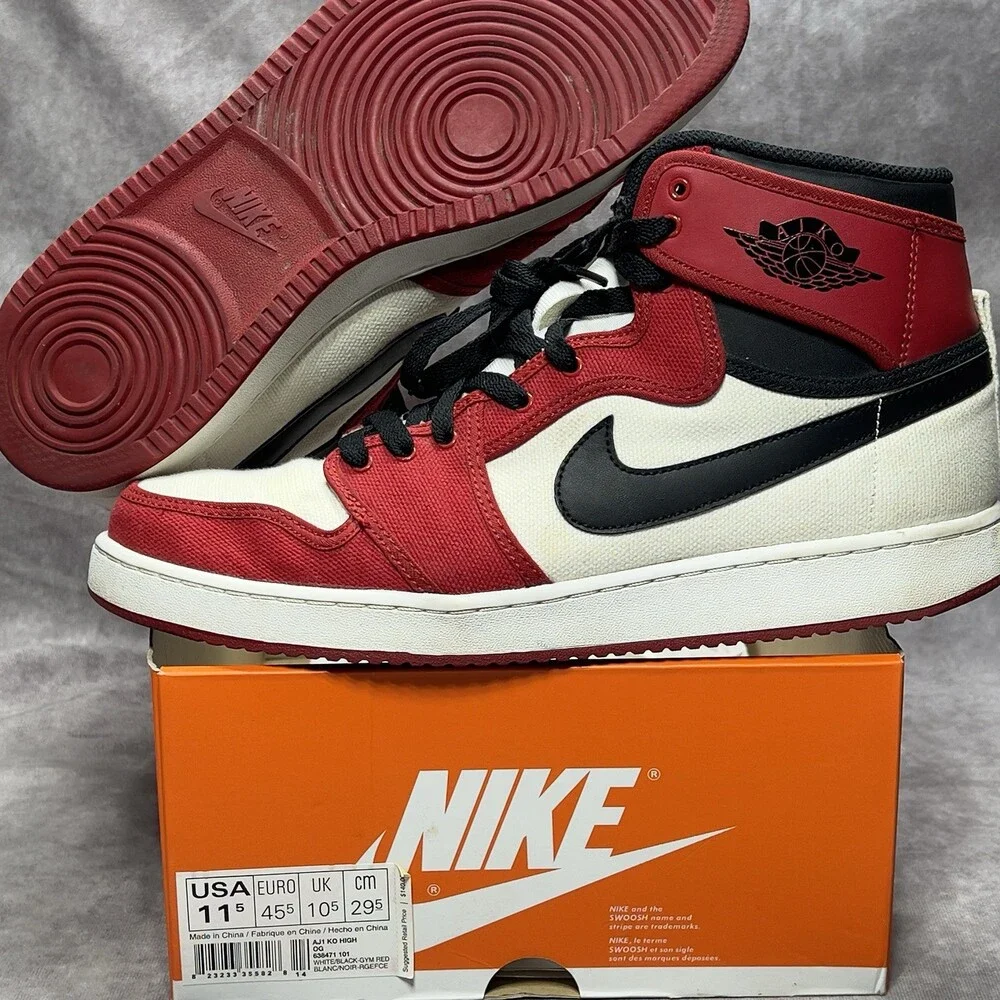 Air Jordan 1 Retro High OG AJKO 2013 Mens 11.5 White Black Gym Red 638471-101